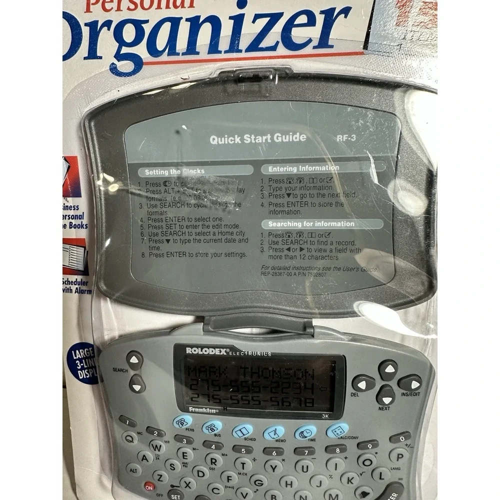 Vintage‎ 1999 Rolodex Pocket Organizer Clock Calculator RF-3 Storage Phone Book